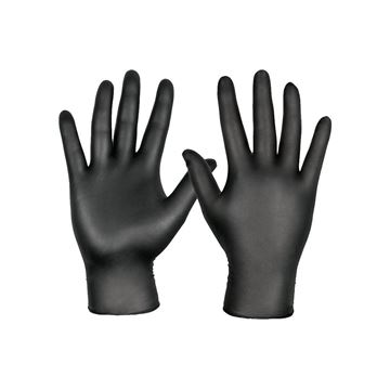 Imagen de Guantes De Nitrilo Negro Caja Por 50 Pares Talle S