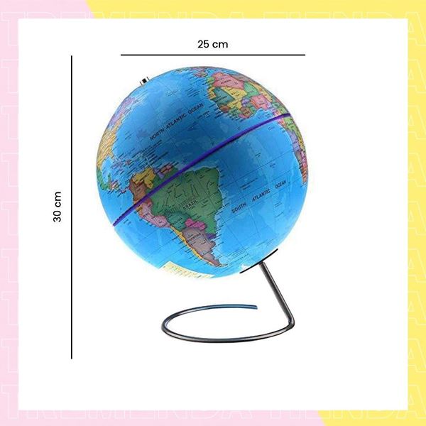 Imagen de Globo Terraqueo Político 25cm Giratorio Con Base Metalica