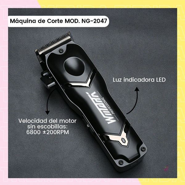 Imagen de Maquina De Corte De Pelo Inalambrica Wmark NG-2047 Negra