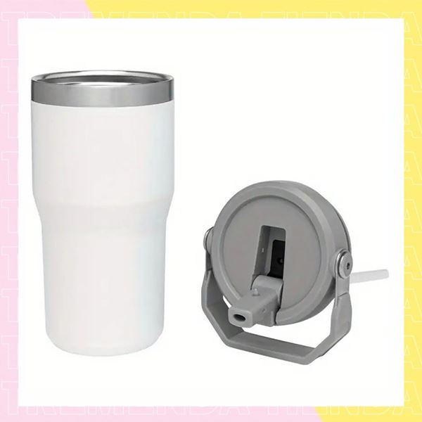 Imagen de Vaso Térmico De Acero Inoxidable Con Pico Y Agarre 600ml