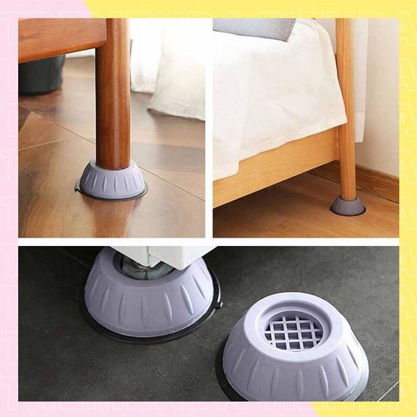 Imagen de 4 Bases Patas De Goma Para Muebles Antivibración Color Gris