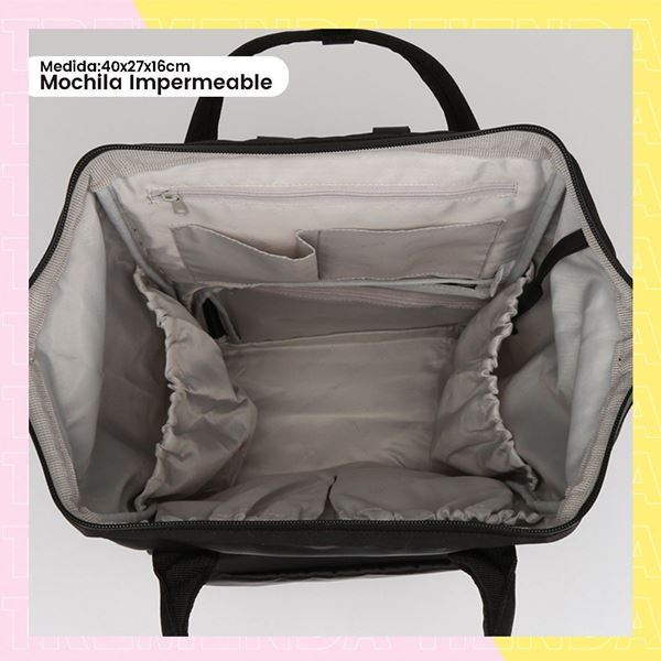 Imagen de Mochila Bolso Maternal Bebé Impermeable Himawari 1211 Negra