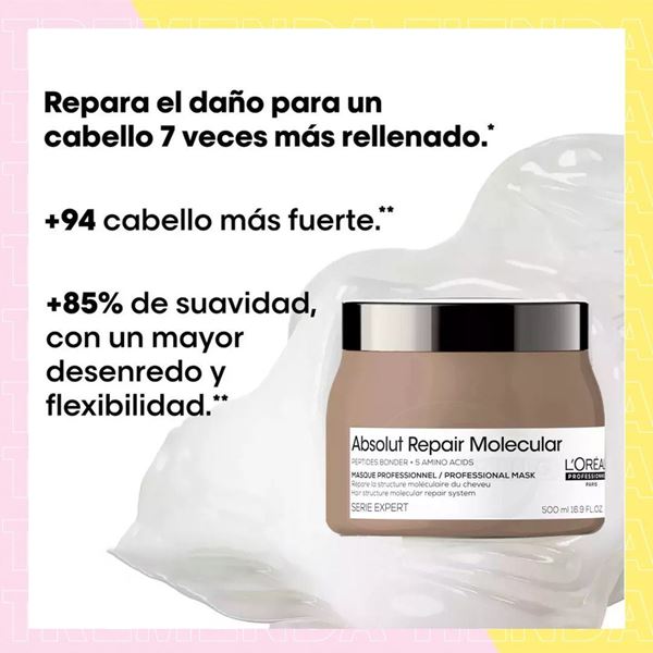 Imagen de Máscara Loreal Absolut Repair Molecular Reparación 500ml