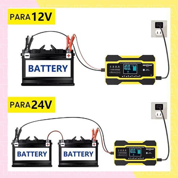 Imagen de Cargador Universal De Baterías 12v 24v Gel Auto Moto