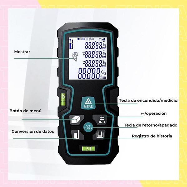 Imagen de Medidor Laser Inalámbrico De Distancia Y Volumen Recargable