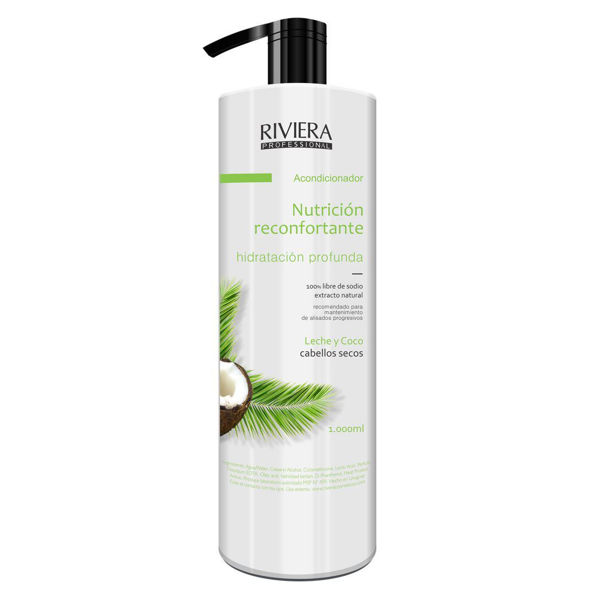 Imagen de Acondicionador Sin Sal Riviera Leche y Coco Para Cabello Seco 1L