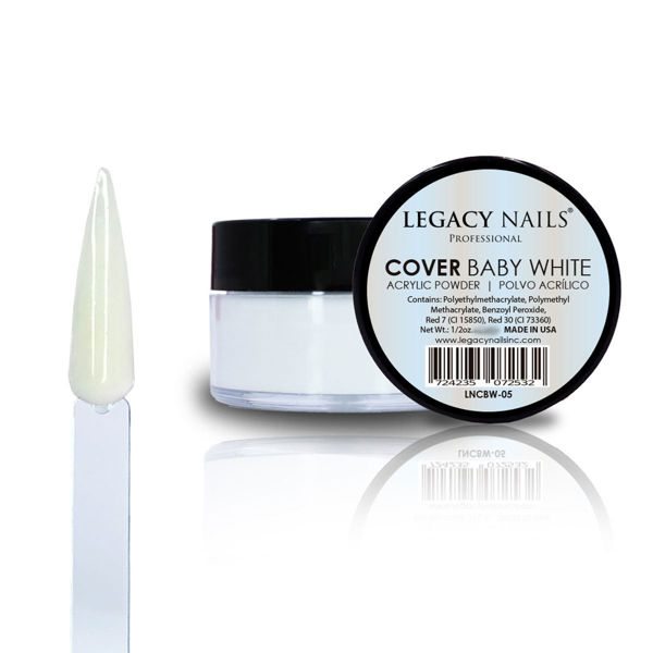 Imagen de Polvo Acrílico Profesional Legacy Nails Cover Baby White 30gr