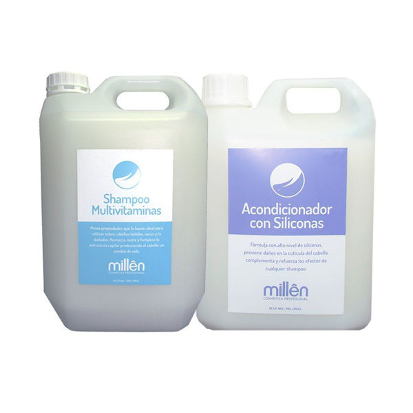 Imagen de Pack Shampoo Millên Multivitaminas 5 Litros + Acondicionador Con Siliconas 5 Litros