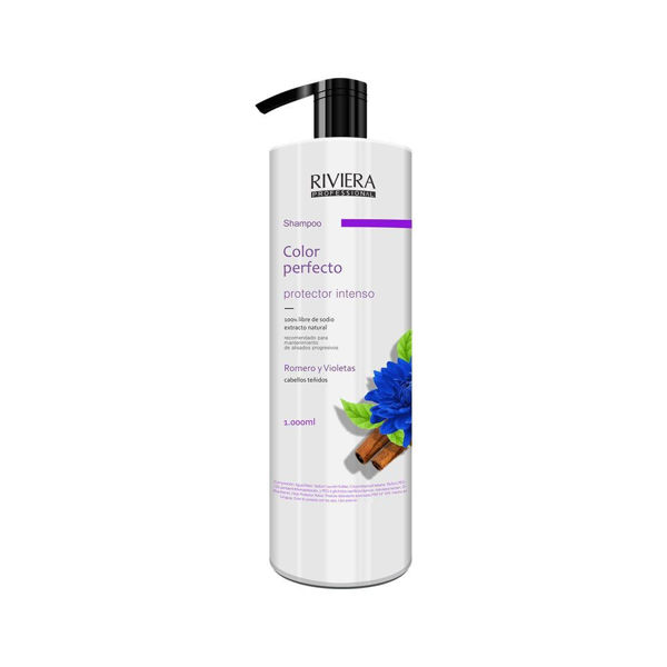 Imagen de Shampoo Sin Sal Riviera Romero y Violeta Para Cabellos Teñidos 1 Litro