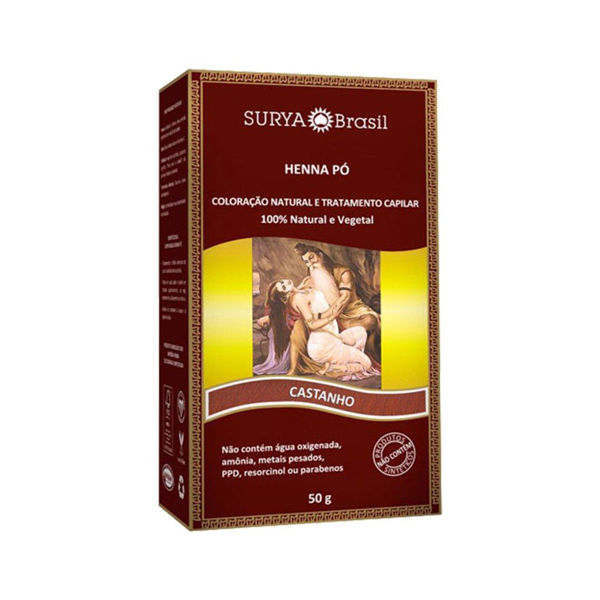 Imagen de Tinta Natural En Polvo Surya Brasil Henna Castaño 50gr
