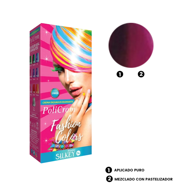 Imagen de Tinta Crema Silkey Policrom Fashion Colors Fucsia 90ml