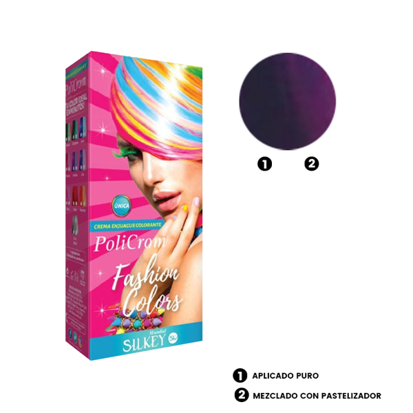 Imagen de Tinta Crema Silkey Policrom Fashion Colors Violeta 90ml