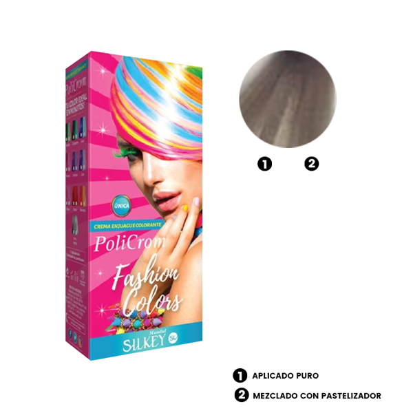 Imagen de Tinta Semipermanente Silkey Policrom Fashion Colors Gris Perla 90ml