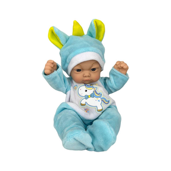 Imagen de Bebote Muñeco 25cm Con Pijama Celeste Y Accesorios Juguete