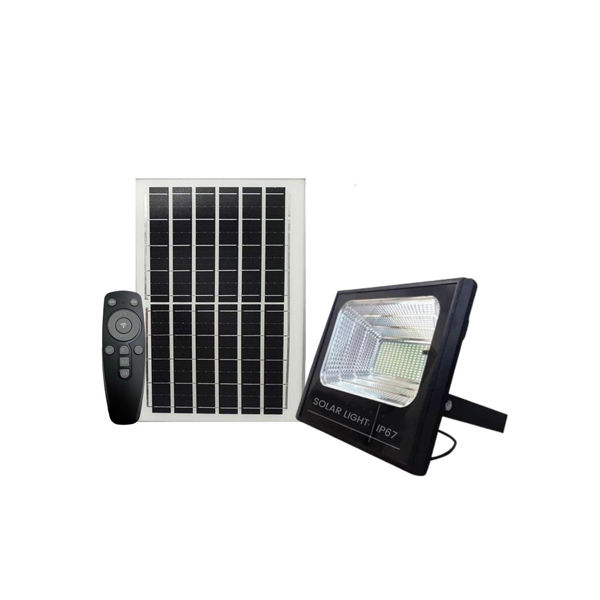 Imagen de Foco Reflector Led 100w Para Exterior Panel Solar Y Sensor