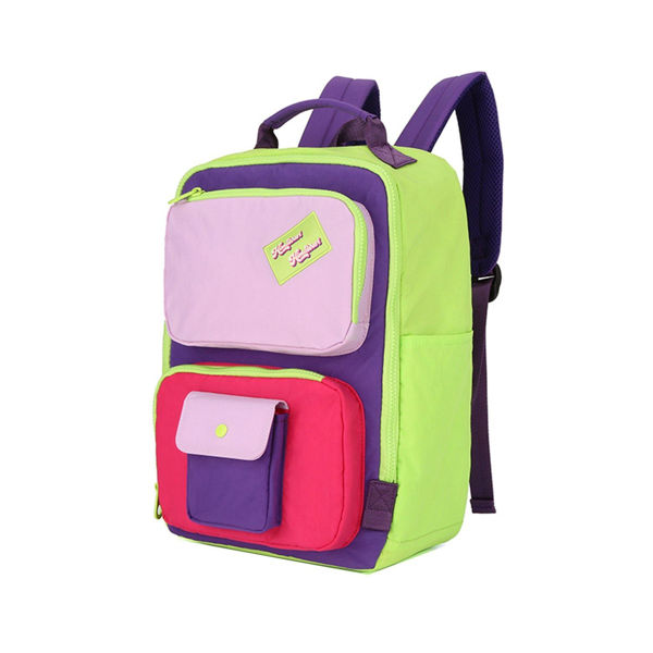 Imagen de Mochila Impermeable Himawari Mod 8029 Violeta Fucsia Y Verde