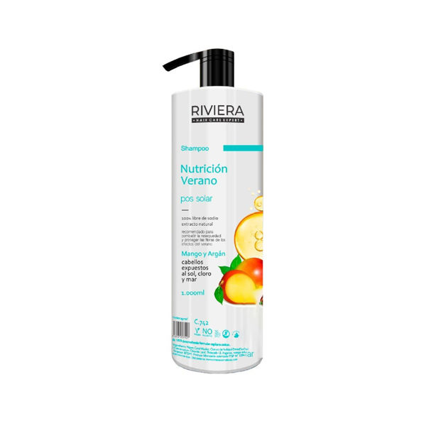 Imagen de Shampoo Sin Sal Riviera Nutrición Verano Mango Y Argán 1L