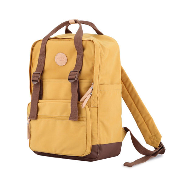 Imagen de Mochila Bolso Impermeable Okta Mod 1085B Mostaza Y Marrón