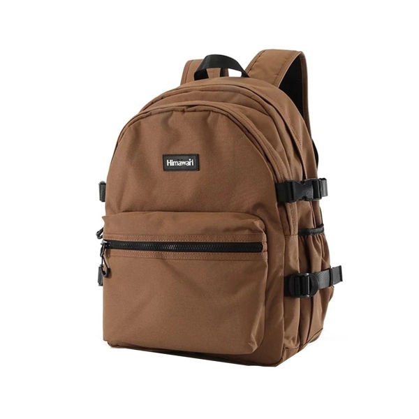 Imagen de Mochila Impermeable Himawari Mod 9290 Marrón Cierres Negros