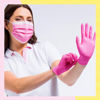 Imagen de Guantes De Nitrilo Descartable Color Rosa Talle M X 10 Pares