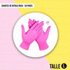 Imagen de Guantes De Nitrilo Descartables Rosa 50 Pares Talle L