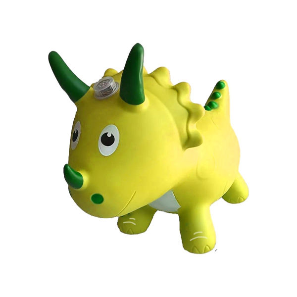 Imagen de Dinosaurio De Goma Saltarin Amarillo Inflable Con Sonido
