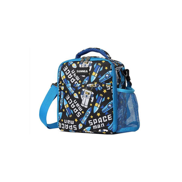 Imagen de Lunchera Escolar Termica Negro Y Azul Infantil Sannea 5,7 L