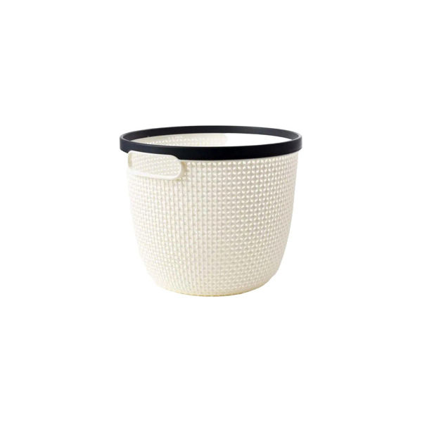 Imagen de Canasto Organizador Redondo Plastico Pvc Con Asas 19X14cm