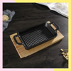Imagen de Plancha Sarten Bifera Grill Acanalada De Hierro Con Asa 22cm