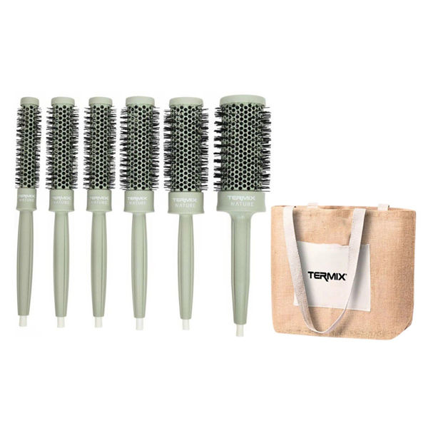 Imagen de Set 6 Cepillos Térmicos Termix Nature Brushing + Bolso
