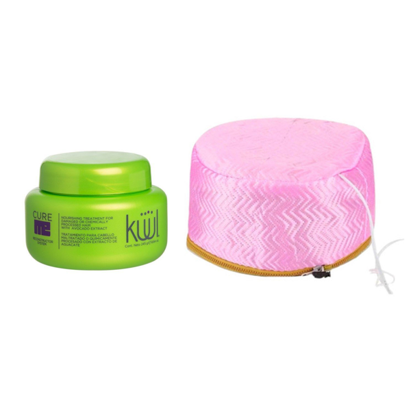Imagen de Mascara Reparadora Kuul Cure Me 245gr + Gorra Eléctrica Rosa