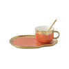 Imagen de Taza Cerámica Té Texturizada 200ml + Plato + Cuchara 12cm
