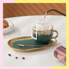 Imagen de Taza Cerámica Té Texturizada 200ml + Plato + Cuchara 12cm