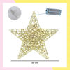 Imagen de Estrella Metalica Dorada 30cm C/ Luz Led Decoración Navideña