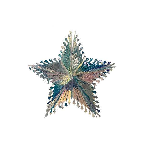 Imagen de Estrella Tornasolada De Papel Adorno Colgante Navideño 25cm