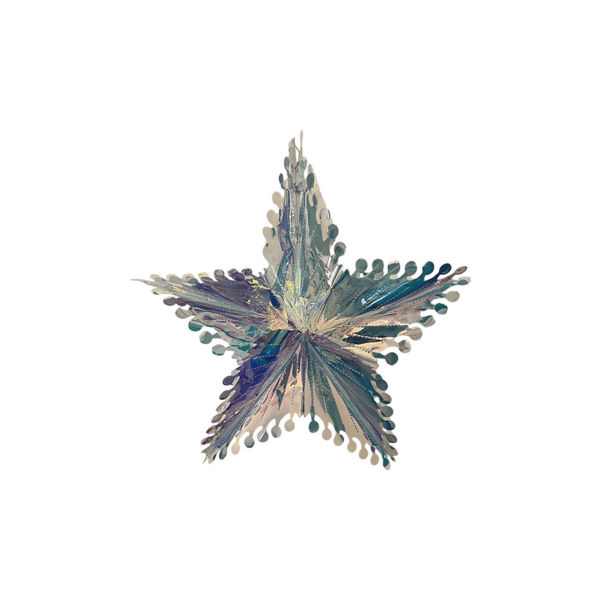 Imagen de Estrella Tornasolada De Papel Adorno Colgante Navideño 18cm