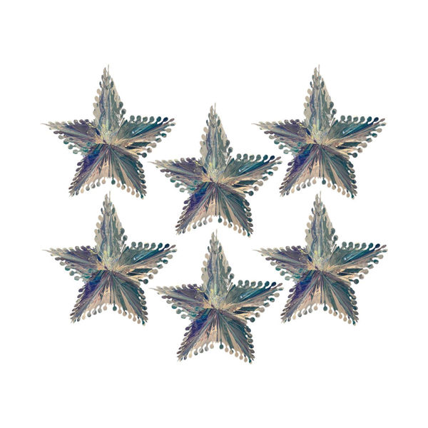 Imagen de Pack 6 Estrellas Tornasoladas Adorno Colgante Navideño 18cm