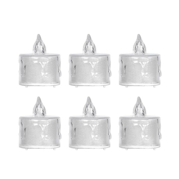 Imagen de Pack 6 Velas De Luz Led Acrílicas Luz Cálida 3,5cm X 5cm