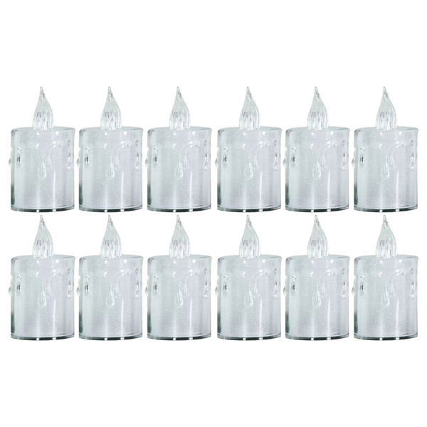 Imagen de Pack 12 Velas De Luz Led Acrílica Luz Cálida 3,5cm X 8cm