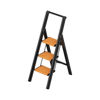 Imagen de Escalera Plegable Simil Madera De Aluminio 3 Escalones 113cm