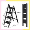 Imagen de Escalera Plegable Negra De Aluminio 4 Escalones 108cm