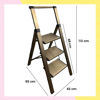 Imagen de Escalera Plegable Plateada De Aluminio 3 Escalones 113cm