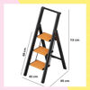 Imagen de Escalera Plegable Simil Madera De Aluminio 3 Escalones 113cm