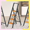 Imagen de Escalera Plegable Simil Madera De Aluminio 4 Escalones 133cm