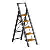 Imagen de Escalera Plegable Simil Madera De Aluminio 5 Escalones 155cm