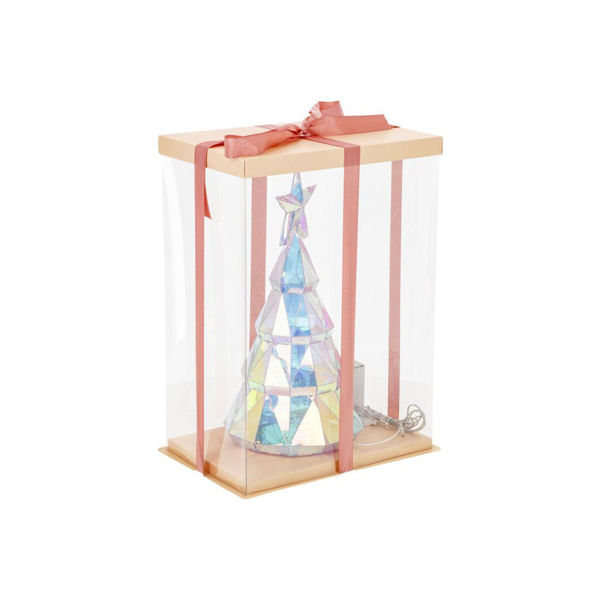 Imagen de Arbolito Navideño Facetado Iridiscente Con Luz Y Caja 38cm