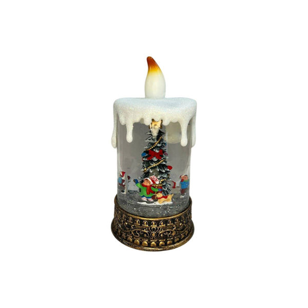 Imagen de Vela Navideña Con Efecto Nieve Luz Led Y Música Usb 25cm