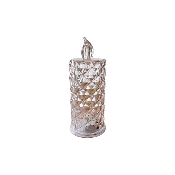 Imagen de Vela De Luz Led Diamantada Luz Cálida 5cm Ancho X 12cm Alto