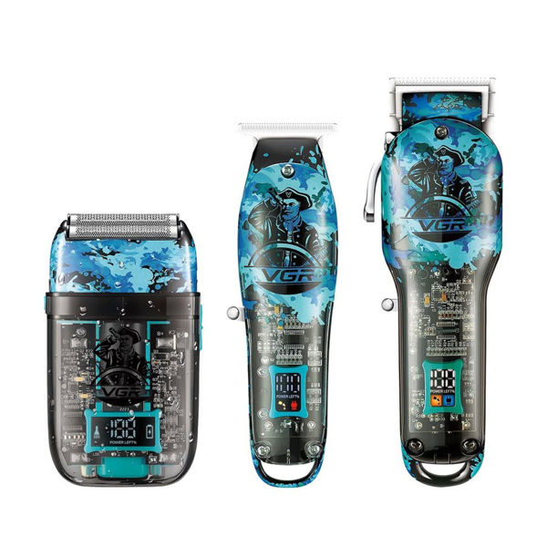 Imagen de Set 3 Maquina Barbería Corta Pelo Patillera Shaver VGR V-645