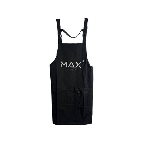 Imagen de Delantal De Trabajo Unisex Negro Con Letras Blancas Y Bolsillo